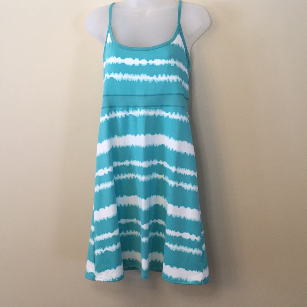 Lola sundress, size L, green and white pattern